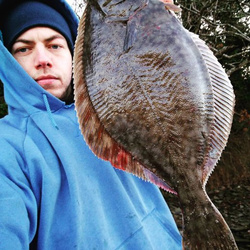 Steve King with a shore caught Flounder - 2 lb. 5 oz 8 drms (28/12/2016)