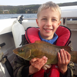 Josh Johnson with a Wrasse, Ballan of 2lb 5oz