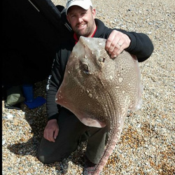 Danny Clegg with a shore caught Thornback Ray - 13 lb. 8 oz (24 April 2016)