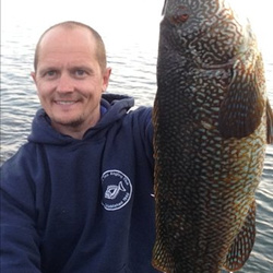 Mark Hayman with a shore caught Ballen Wrasse - 4 lb. 10.5 oz (31 May 2016)