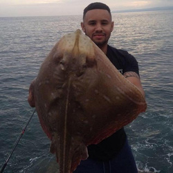 Lloyd Carty with a shore caught Small Eye Ray - 10 lb. 2 oz (03/07/2016)