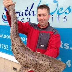 Scott Smy with a shore caught Bull Huss - 12 lb. 10 oz (19/04/2014)