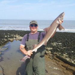 Mark Bryce with a shore caught Smoothhound - 11lb 8oz (5th July 2013)