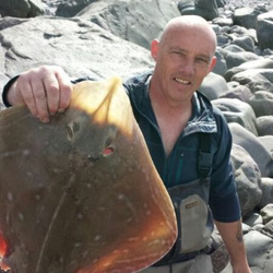 Rob Yorke with a shore caught Small Eyed Ray - 9lb 14oz (4th May 2014)