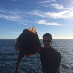 James Robson with a shore caught Small Eyed Ray - 9lb 3oz 4dr (13th June 2014)