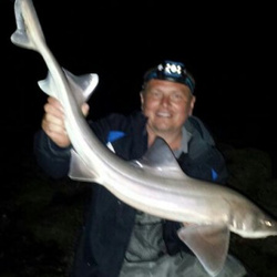 Scott Clarke with a shore caught Starry Smoothhound - 11lb 5oz (11th July 2014)
