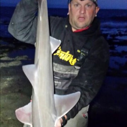 Mark Bryce with a shore caught Smoothhound - 13lb 12oz 8dr (11th July 2014)