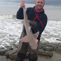Mark Bryce with a shore caught Smoothound - 10lb 12oz (10th August 2015)