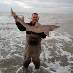 Mark Bryce with a shore caught Smoothound - 14lb 3oz (15th June 2016)