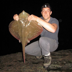 James Robson with a shore caught Small Eyed Ray - 11lb