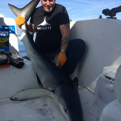 Tony Swain with a Shark, Blue of 88lb 14oz