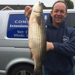 Steve Nicholson with a shore caught Mullet - 4lb 10oz (6th February 2017)