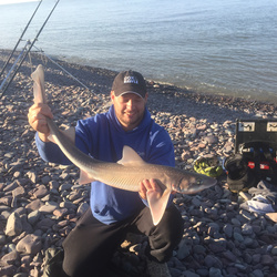 Eddie Reilly with a Smoothhound, Starry of 8lb 14oz