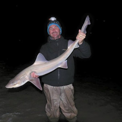 John Berry with a shore caught Smoothound - 12lb 10oz 8dr (30th May 2015)