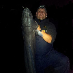 Mark Bryce with a shore caught Conger - 51lb 5oz (October 2012)