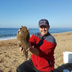 Scott Smy with a shore caught Sole - 2lb 4oz (2nd October 2016)