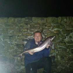 Scott Clark with a shore caught Spurdog - 9lb 10oz (28th December 2012)
