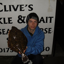 Steve King with a shore caught Flounder - 3b 8oz (October 2010)