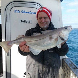 Tony Swain with a reef caught Haddock - 5lb (14th February 2015)