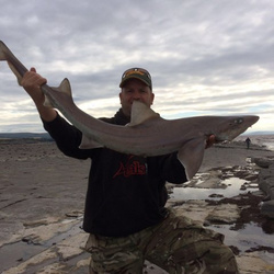Mark Bryce with a shore caught Smoothound - 10lb 14ox (23rd July 2016)