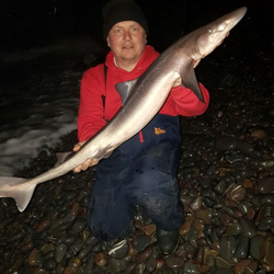 Scott Clark with a shore caught Spurdog - 11lb 5oz (17th January 2017)