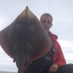 Carl McCormack with a shore caught Small eyed ray - 13lb 2 (2/6/14)