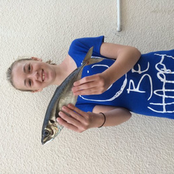 Phoebe Nicholson with a shore caught Scad - 1 lb 2 ozs (9 September 2014)